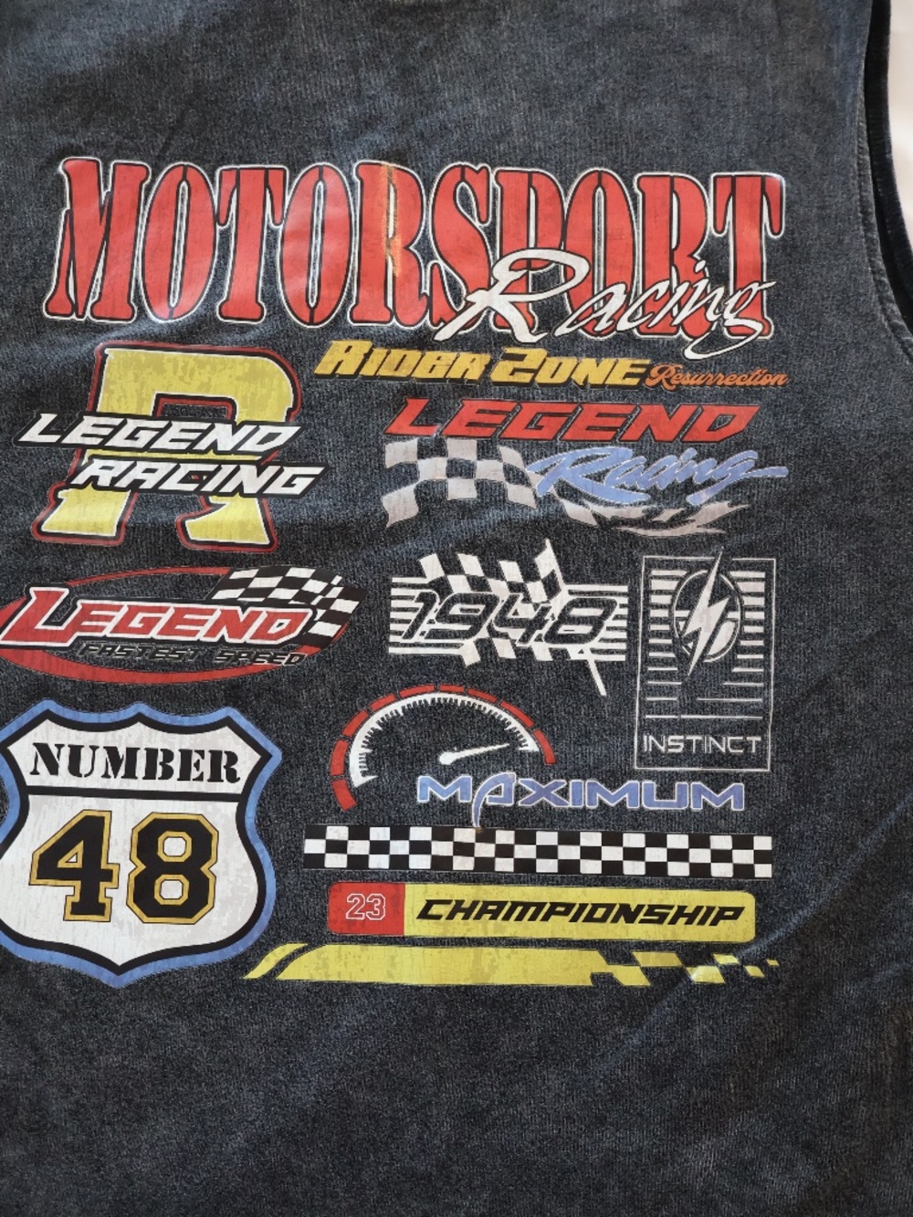Oversized Sleeveless racing motorsports T shirt